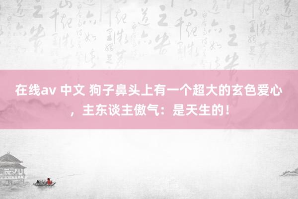 在线av 中文 狗子鼻头上有一个超大的玄色爱心，主东谈主傲气：是天生的！